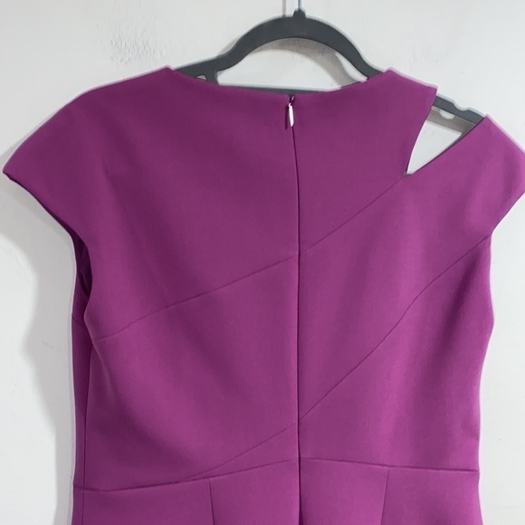 Boss Hugo Dress purple size 8 petite cap sleeve Danouk lined - Picture 8 of 12